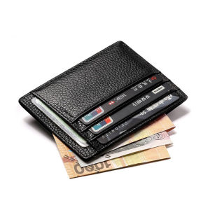 Genuine Leather Mens Wallet Card Holder Womens Driving License Clip Fashion Style Top Layer Cowhide Exposure Closure