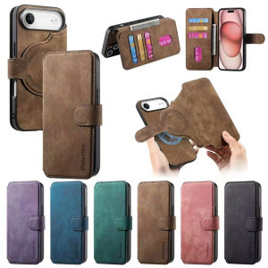 2 In 1 Leather Wallet Phone Case Cover For iPhone 17 Pro Max 17 Air 16E 16 15 14 Plus 13 12 11 Magsafe Magnetic Case Card Holder