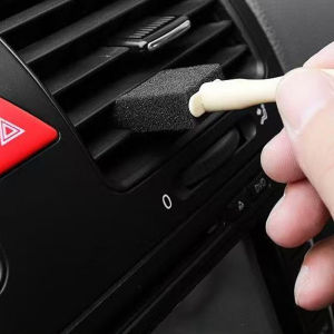 Seemetal 10 cái bàn chải làm sạch xe cán bằng gỗ lỗ thông khí điều hòa bàn chải làm sạch xe ô tô nội thất Khoảng cách làm sạch bụi công cụ