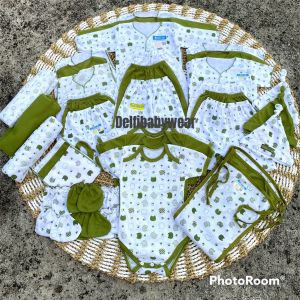 39 PCS Paket Lahiran Newborn Seri Hijau Olive Moriska Baby SNI