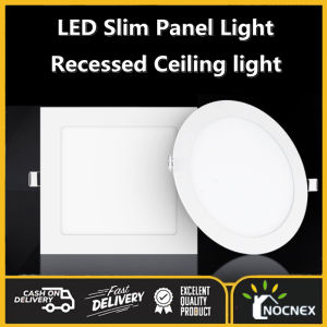 Ultra Thin Driver Panel Light 18W 12W 9W 7W Ceiling Light Recessed Downlight Square Round LED Ceiling Lamp Pin Light for Bedroom Living room Bathroom Study NOCNEX