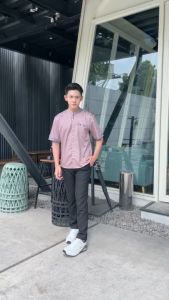 Baju Koko Motif Yisunsin Lengan Pendek Elrumi Kemeja Muslim Pria Dewasa Modern