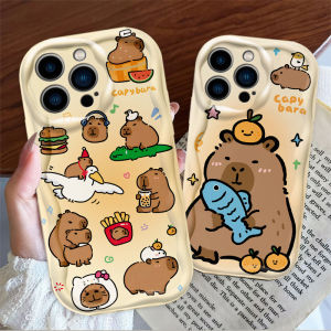 Cute Capybara Silicone Phone Case for Redmi K80 pro Women Full Cover Cartoon Simple Style Protective Shell Anti-Fall Eco-Friendly