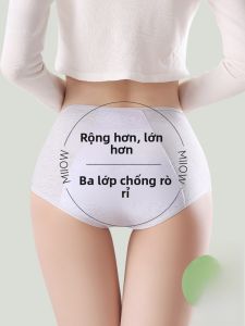 Quần lót MiiOW làm bằng vải cotton cạp cao chống thấm thoải mái