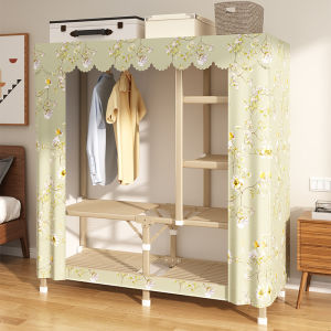 Foldable Minimalist Modern Simplistic Wardrobe Metal Frame Oxford Cloth Large Capacity Hanging Clothes Cabinet for Home Bedroom