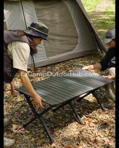 Naturehike STAR JANE T01 Egg Roll Table Portable Foldable Small Medium Large Sizes 150kg Max Load Folding Table Carbon Steel Black Khaki Carbon Steel Heavy Duty