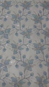 Light Luxury Dignified Exquisite High Quality Fabric Handmade Embroidery Net Lace With Beads For Making Women Wedding Dress