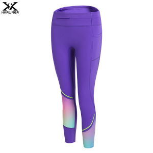 Professional Compression Running Trousers Womens Quick Dry Sports Support High Elastic Training Nine-Foot Marathon Pants