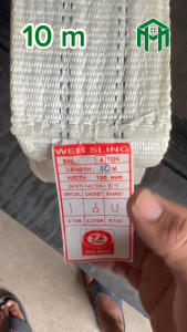 Cáp vải chịu tải 4 tấn bản 10 cm với chiều dài 2 3 4 5 6 m hiệu Web Sling
