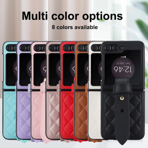 for Samsung Galaxy Z Flip 7 Case with Adjustable WristbandWomen Girls Cute Kawaii Luxury PU Leather Outdoor Safety Wristlet Strap Phone Case Cover for Samsung Z Flip 6 caseZ Flip 5 caseZ Flip 4 Case