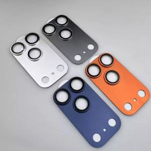 Metal Glass Camera Protector For IPhone 17 Pro Max 15 13 14 16 Pro Max Plus 17Air Back Lens Tempered Glass Ring Cover Cap Orange