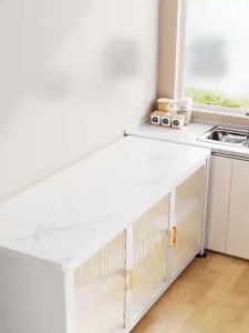 Island Counter Table Kitchen Island Movable Island Table Kitchen Storage Rack Island Adjustable Storage Stone Plate Multi-Functional Floor Multi-Layer