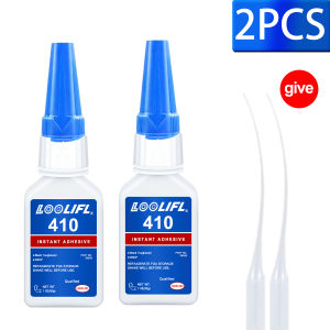 LOOLIFL | LOOLIFL 410 Instant Glue Cyanoacrylate Super Glue 5 Seconds Quick-Drying for Metal Plastic Rubber Wood Glass DIY Bonding Tool