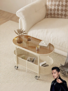 OUQI | Moveable Cream-colored Side Table