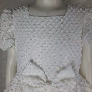 Big Joy Girls First Communion Dress Vesper with Puff Sleeve with Ribbon White for Ages 7 to 12 Years Old 554441