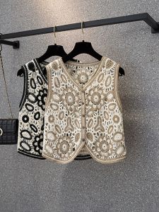 AIYITI | Oversized Hook Flower Hollow Sleeveless Vest Womens Top