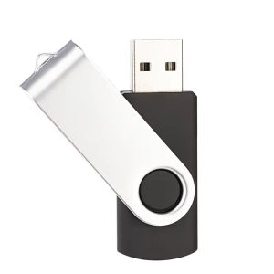 128GB 64GB 32GB 16GB 8GB 4GB Rotatable USB 2.0 Flash Drive Silver Black Metal Waterproof Memory Stick
