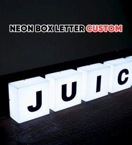 Neon Box Kotak Perhuruf Hiasan Dinding Letter Neon Sign Kotak Ukuran Per Kotak 15x15x7cm