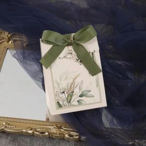 Creative Candy กล่องงานแต่งงานของขวัญบรรจุภัณฑ์ริบบิ้นเพิร์ลช็อกโกแลตคุกกี้กล่อง Baby Shower เทศกาลวันเกิด Party Supplies