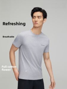HLA | Mens Summer New Style Pure Cotton Round Neck Short Sleeve Breathable Soft Skin-friendly Home Clothes 2 Pieces Set