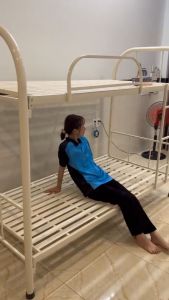 Giường sắt 2 tầng cho sinh viên công nhân ký túc xá rộng (hình chụp thật)