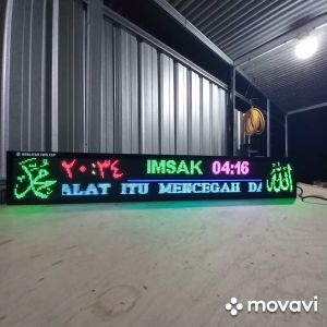 Running text jadwal shalat full colour RGB P5 133x20cm