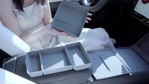 For Tesla Model Y Juniper 2025 Center Console Armrest Storage Box Stowing Tidying Lower Bottom Mat Organizer Tray Pad MY LAUNCH