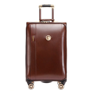 Paul Leather Suitcase Password Travel Luggage 24 Inches Universal Wheel Boarding Box Men Women Fashion Trend Pure Color