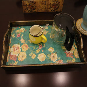 Âu Nhã Cư Kiểu Mỹ Khay Cốc Hình Chữ Nhật Bằng Gỗ Khay Trà Khay Hoa Quả Phong Cách Điền Viên Sáng Tạo Khách Sạn Thương Mại