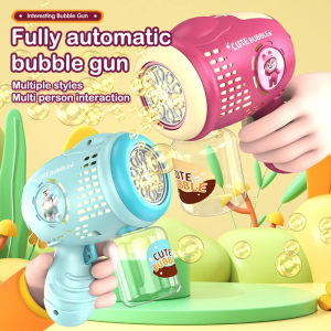 Electric Bubble Toy Handheld Fully Automatic Bubble Machine With LED Light Outdoor Party Toys Wedding Props Gifts