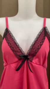 DFW Baju Tidur Wanita Korea Mini Dress Silk Satin Nightdress