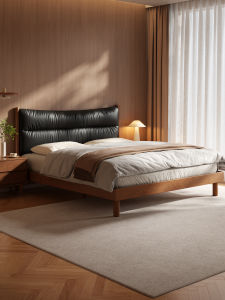 Luxury Genuine Leather Soft Padded Bed 1.8m