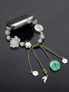 For Apple S10 Watch 98765 Beaded Strap AppleWatch Braid Rope Lotus Iwatch10 Womens Watch Chain