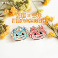Children's Magnetic Pin Cute Red Cartoon Xiu Xiu Pendant Alloy Geometric Shape Couple's Fashion Jewelry Unisex Pin Badge. 