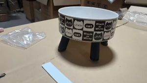 Mangkuk Keluli Tahan Karat Berkaki Tinggi / Stainless Steel High Leg Pet Bowl / Anti-Tip & Non-Slip 4-Legged Bowl