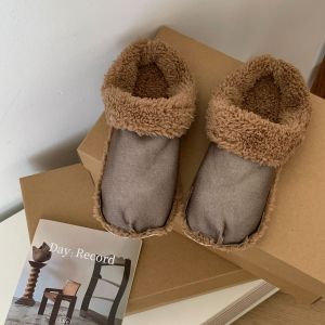 Fleece-lined Hole Shoes Womens Detachable Couple Winter Thick Sole Height Increased Outwear Nurse Heattech Fur Cotton Slippers Ladies