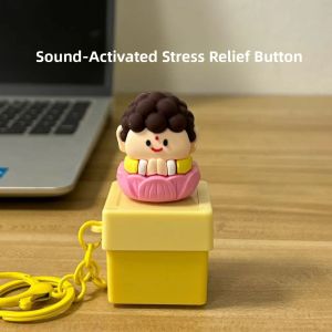 Buddha Voice Keychain Electronic Button Speaking Toy Stress Relief Creative Gift Cartoon Series Plastic Material