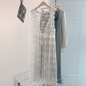 Lace Mesh Sleeveless Tank Dress Design for Layering Summer Plus Size Slimming