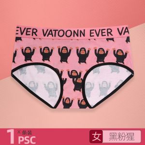 กางเกงชั้นในคู่รักลายการ์ตูนผ้าฝ้ายแท้สำหรับผู้ชาย ทรงบ็อกเซอร์ สำหรับผู้หญิง ทรงสามเหลี่ยม ยางยืด สีสันสดใส กางเกงชั้นในทรงสามเหลี่ยมเอวสูง