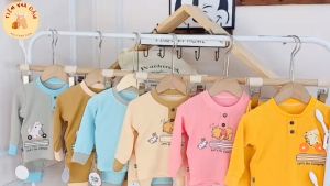Bộ quần áo dài tăm 6 màu siêu mềm mịn cho bé trai bé gái