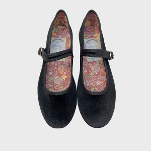 Giày Mary Jane Đế Bằng Mũi Tròn Đính Hoa Thêu Da Dệt Kim Cỡ Lớn Mùa Thu Đông Phong Cách Hàn Quốc Thường Ngày