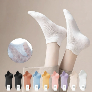 Anti-Fungal Anti-Odor Thin Breathable Pure Cotton Ankle Socks