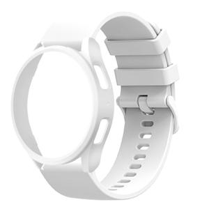 PC Case+Silicone Strap for Samsung Galaxy Watch 7 6 5 4 44mm 40mm FE Hollow Half Cover Soft Bracelet for Galaxy Watch Accessory