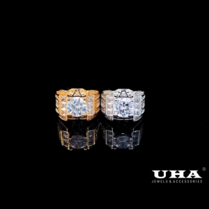 N637 Nhẫn nam đính đá CZ cao cấp sáng lấp lánh UHA