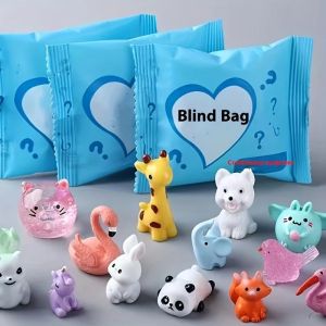 50pcs Mini Animal Surprise Blind Bags Cute Luminous Assorted Colors Animals Blind Box Toys for Kids Children Birthday Gifts