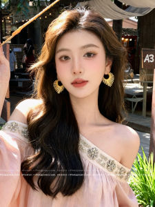 Exaggerated Sunflower Metal Earrings Womens Fashion Jewelry  Outburst Simple Style Alloy Ear Rings Pair ly Made