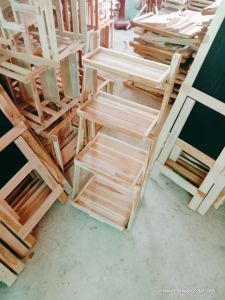 ส่งฟรีชั้นวางของ4ชั้นพับเก็บได้ไซร์กลางน้ำหนักเบาเคลื่อนย้ายง่ายทนแดดทนฝนสินค้ามีพร้อมส่ง(สูง100ซมกว้าง40ซม )ไม้สักแท้💯%