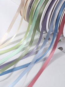 Ruy Băng Polyester Hai Mặt Scandinavia 6mm Cho Quấn Quanh Quà Tặng Cưới Ruy Băng Satin Ruy Băng Sợi Nhỏ Cho Đồ Thủ Công DIY