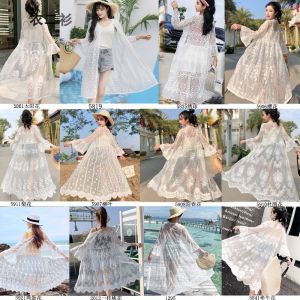 Beach Vacation Sun Protection Clothing Long Hollow out Embroidered Thin Bohemian Style Womens Open Cardigan Summer 2025