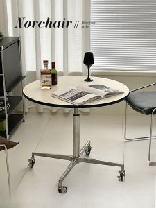NORCHAIR โต๊ะทานอาหารแบบปรับระดับได้แบบโมบายสไตล์โมเดิร์นสำหรับบ้านและออฟฟิศ โต๊ะข้างสไตล์สวีเดนขนาดเล็ก โต๊ะไม้เนื้อแข็ง